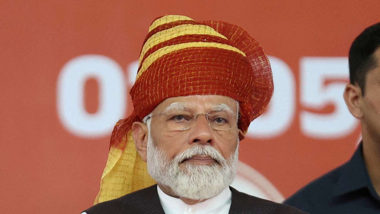 FILE PHOTO: India's Prime Minister Narendra Modi during an election campaign rally in Himmatnagar