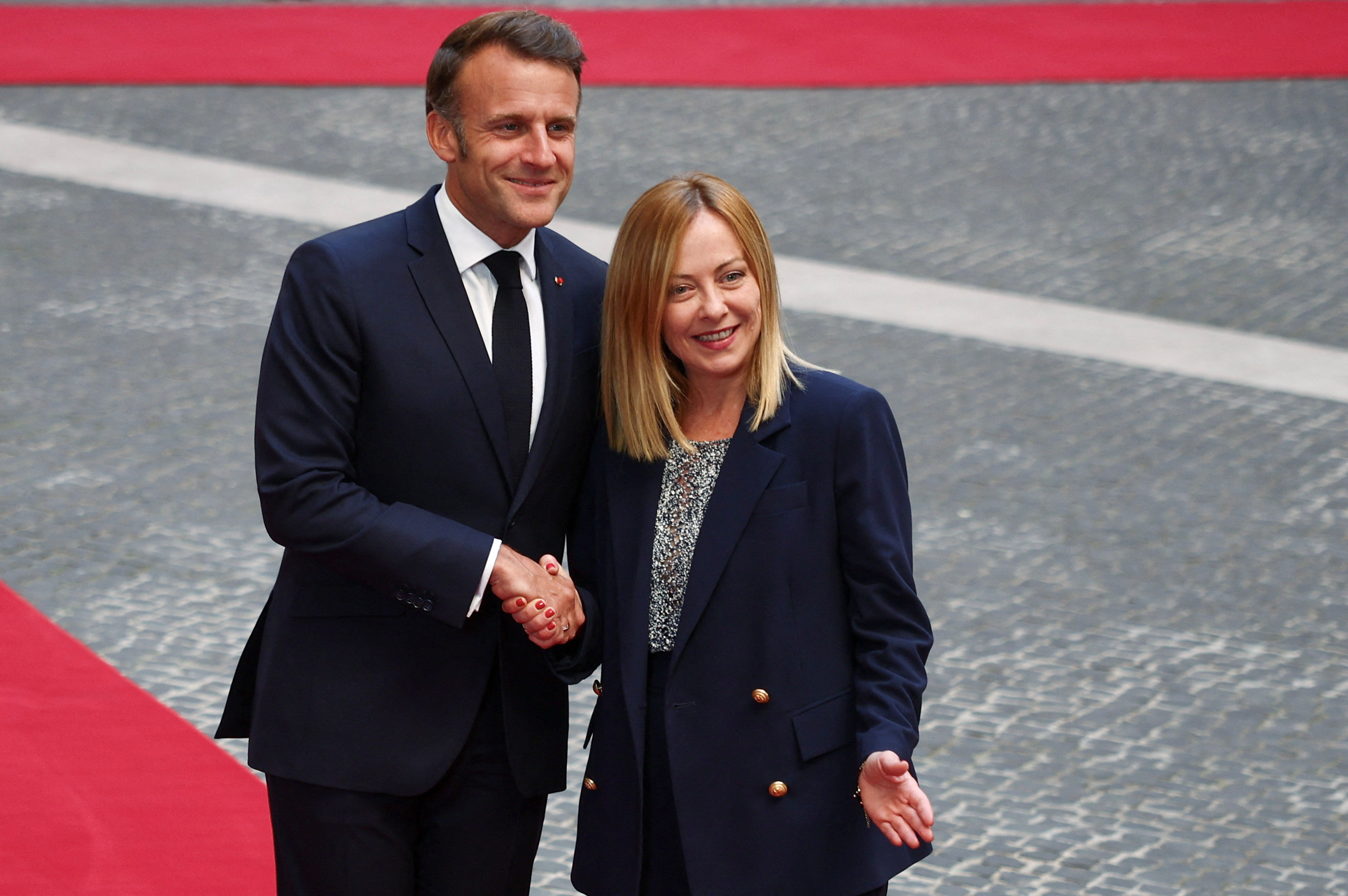 Italian Prime Minister Meloni meets French President Macron, in Rome