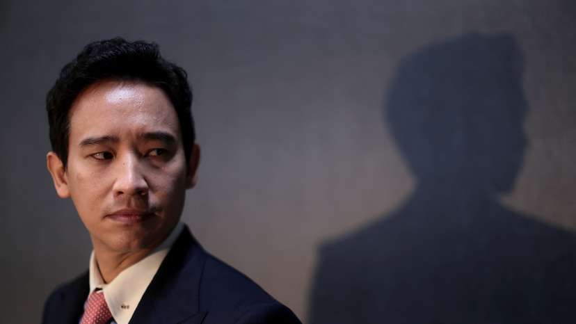 Former Move Forward Party leader Pita Limjaroenrat speaks during an interview with Reuters, in Bangkok