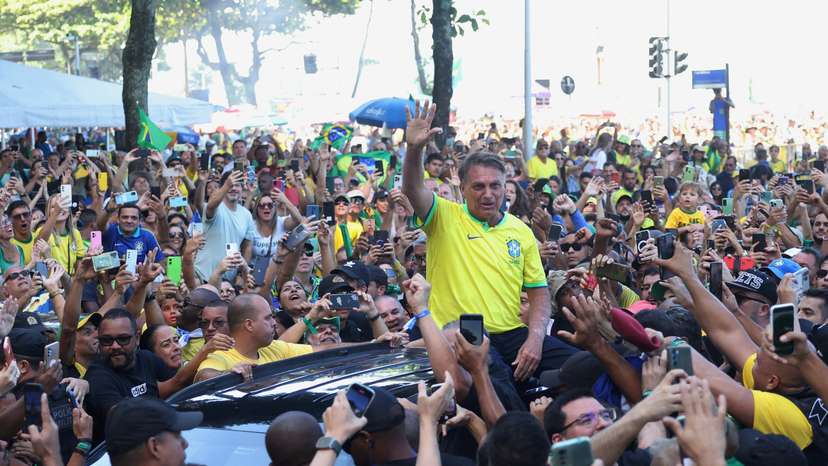 Former Brazilian President Bolsonaro rallies with supporters in Rio de Janeiro