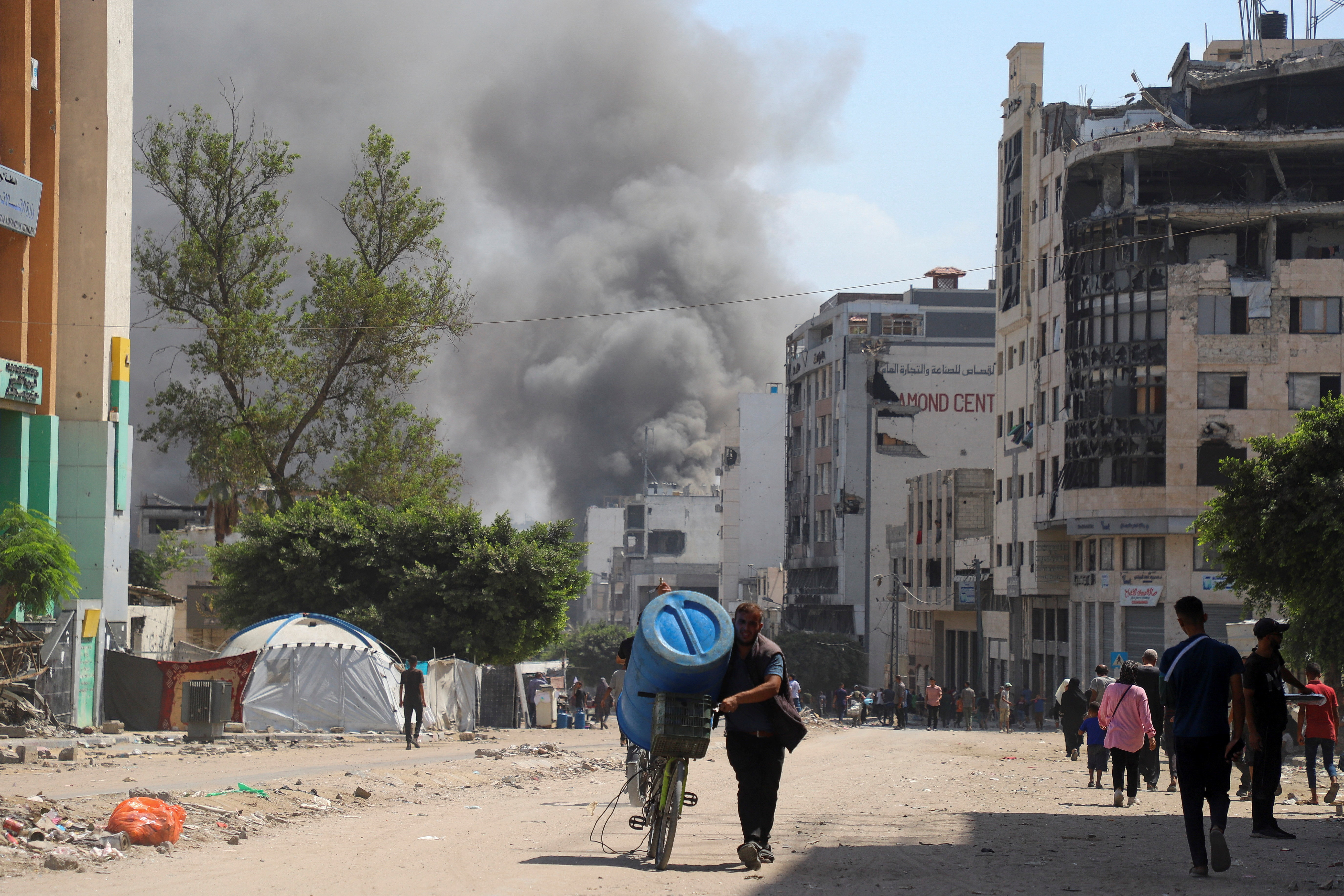 Aftermath of Israeli strikes on residential buildings, in Gaza City