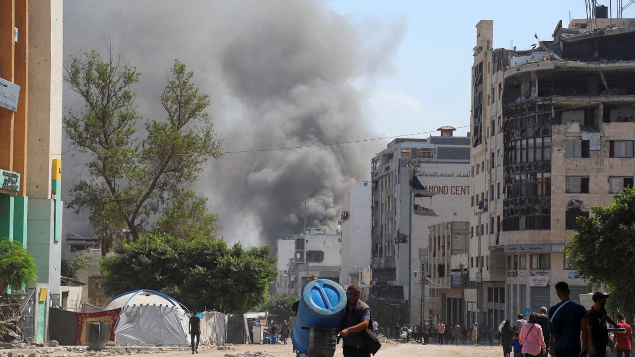 Aftermath of Israeli strikes on residential buildings, in Gaza City