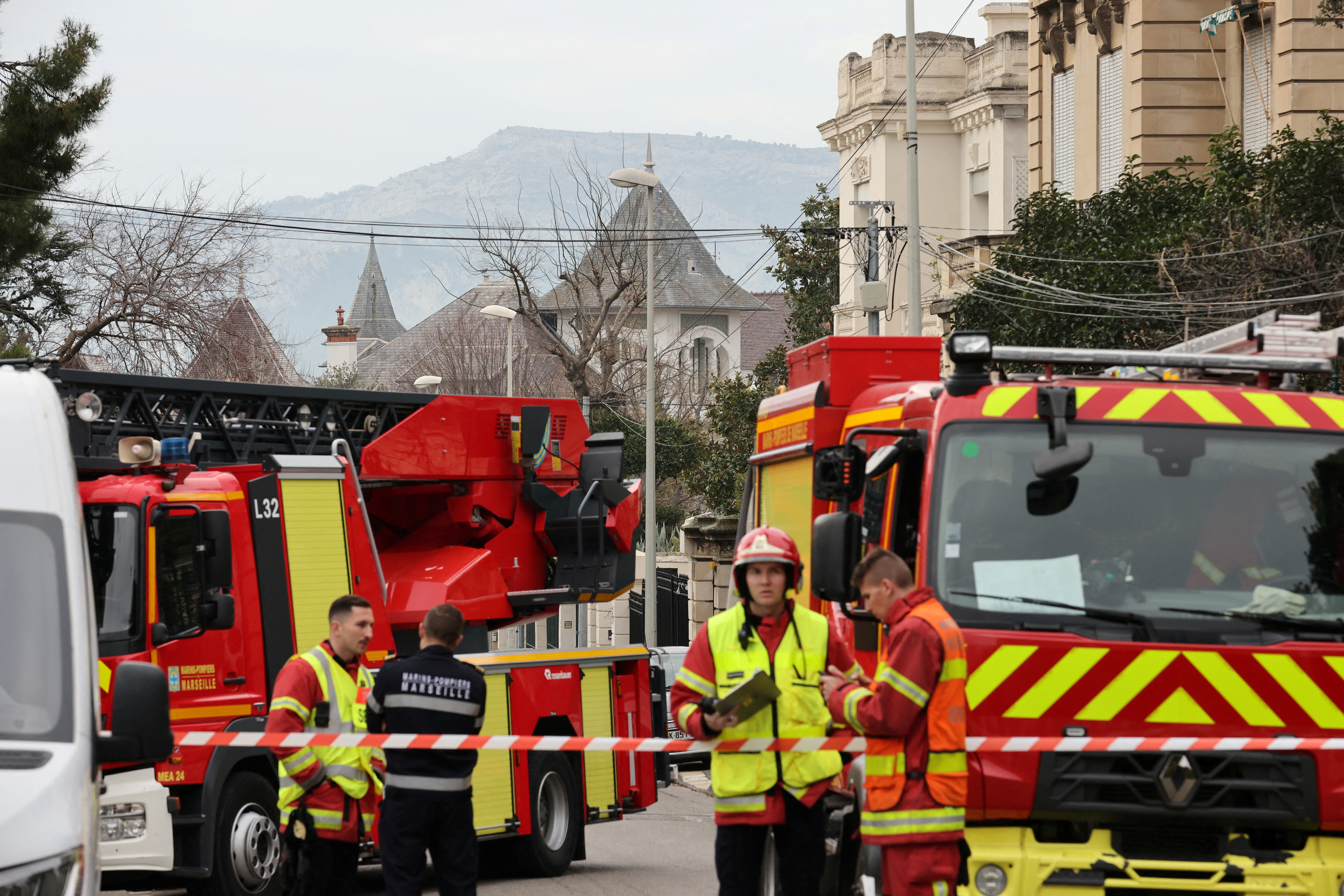 Russian consulate in Marseille after the consul general confirmed there had been an explosion