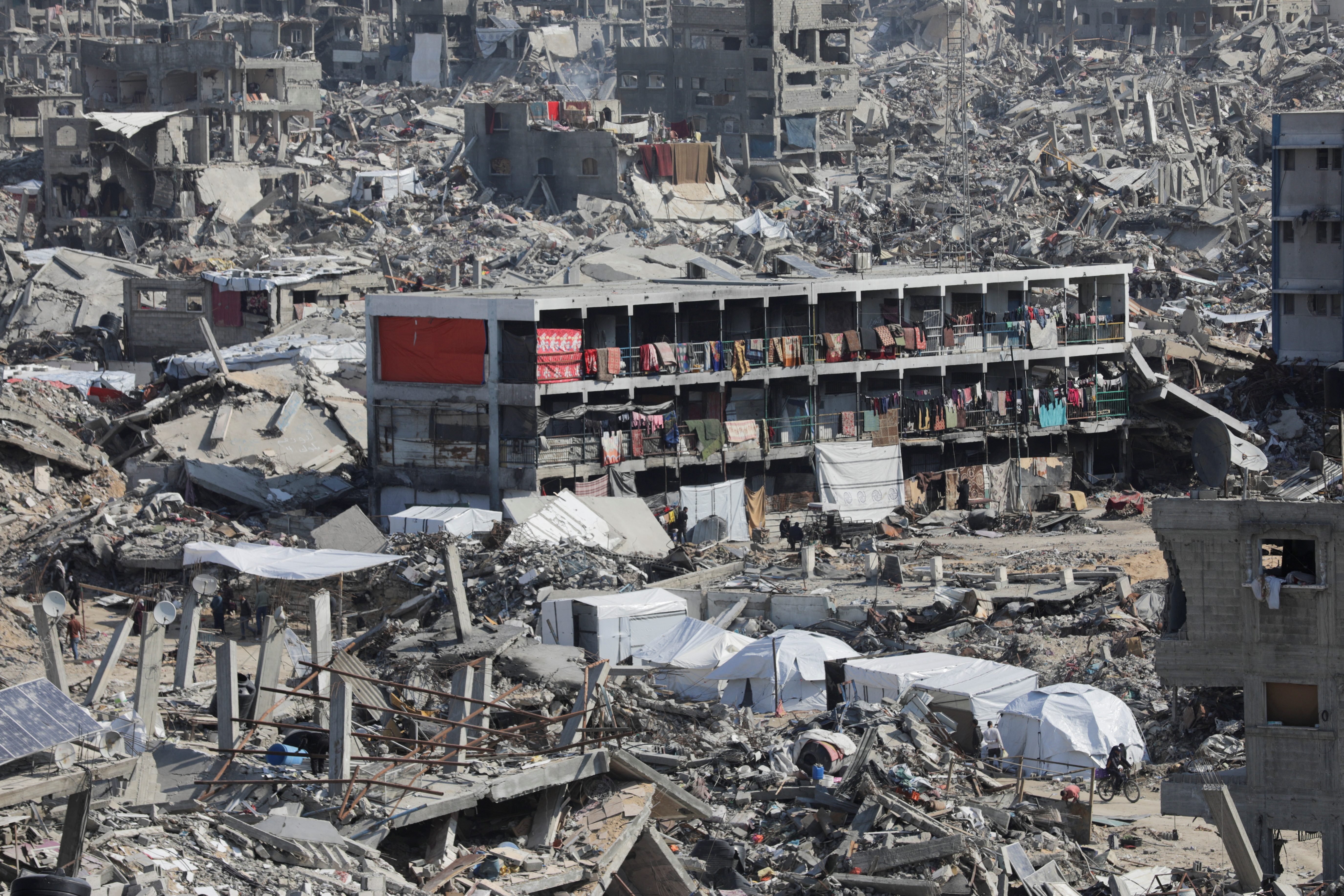 Aftermath of Israeli offensive, amid a ceasefire between Israel and Hamas, in Jabalia refugee camp