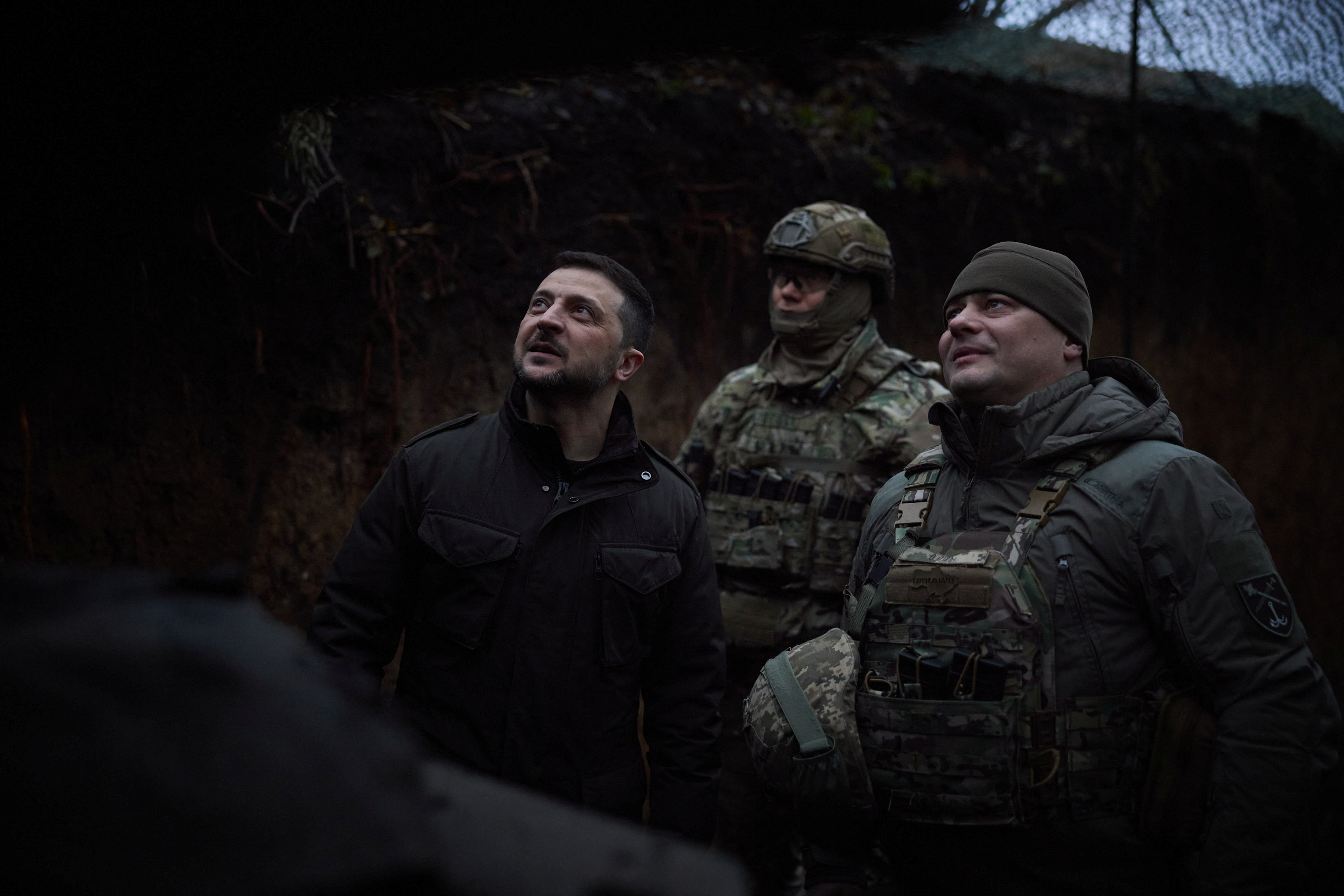 Ukraine's President Zelenskiy visits a front line in Zaporizhzhia region