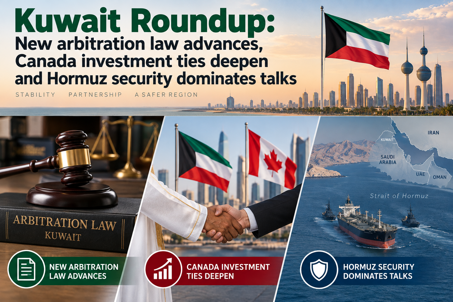Kuwait Roundup: New arbitration law advances, Canada investment ties deepen and Hormuz security dominates talks