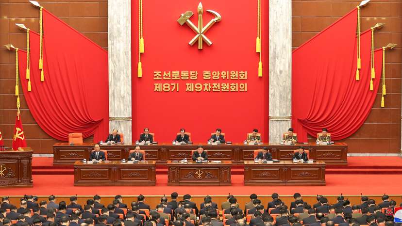 North Korean leader Kim Jong Un attends the December 2023 plenary meeting of the Central Committee of the Workers' Party of Korea, in Pyongyang
