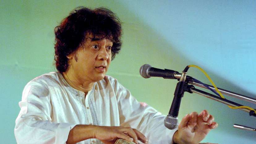 FILE PHOTO: India's tabla maestro Zakir Hussain plays tabla in Patna