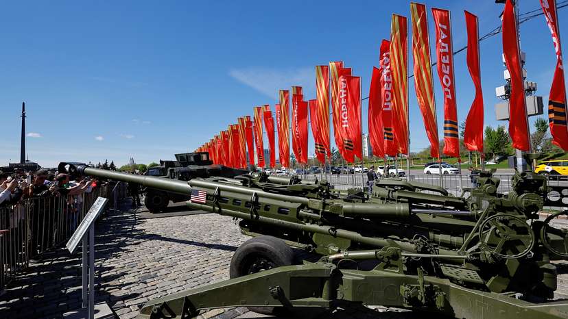 Military hardware captured from Ukrainian forces put on display in Moscow