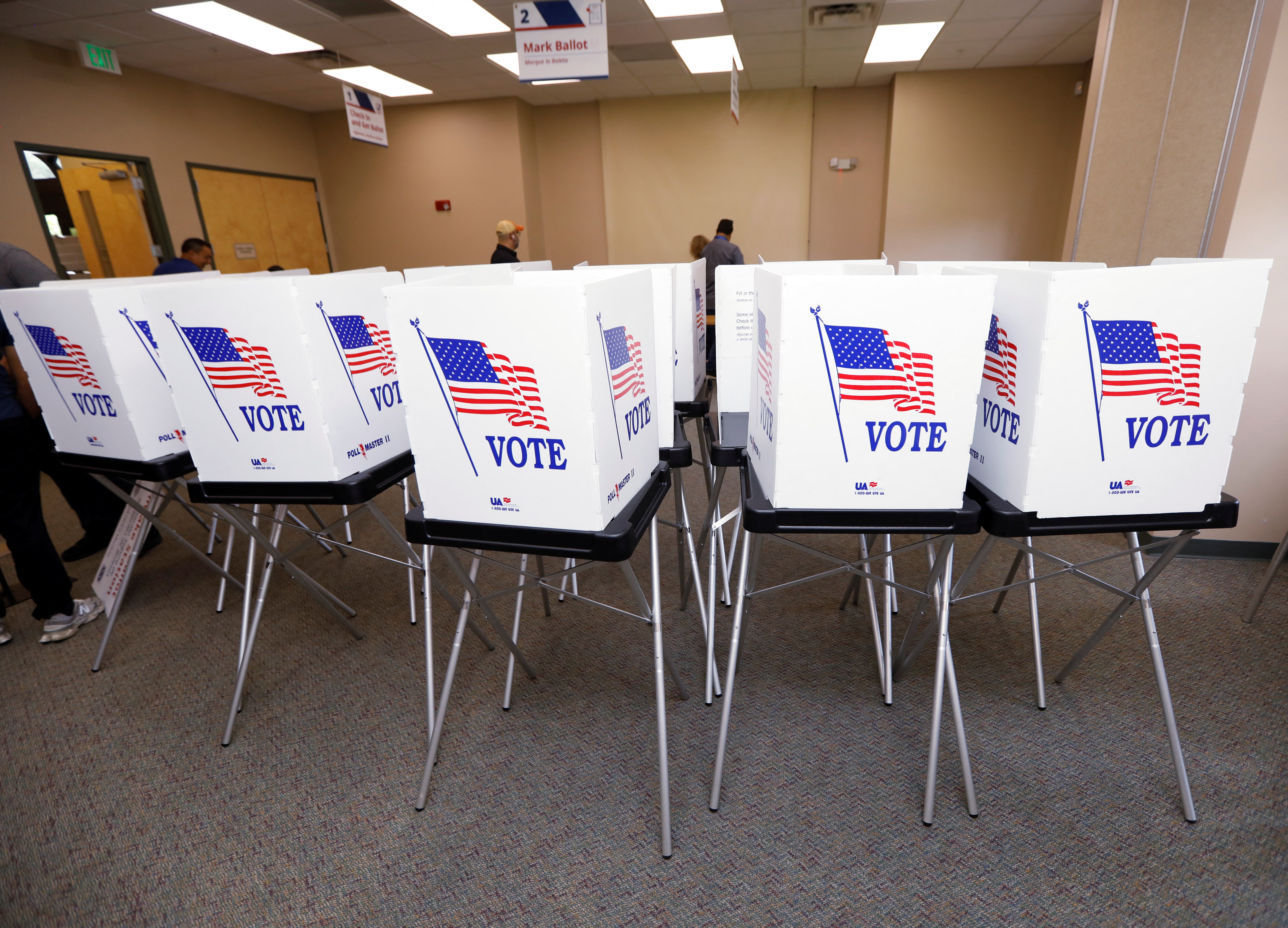 Voting machines are shown at Hillsborough County supervisor of elections office