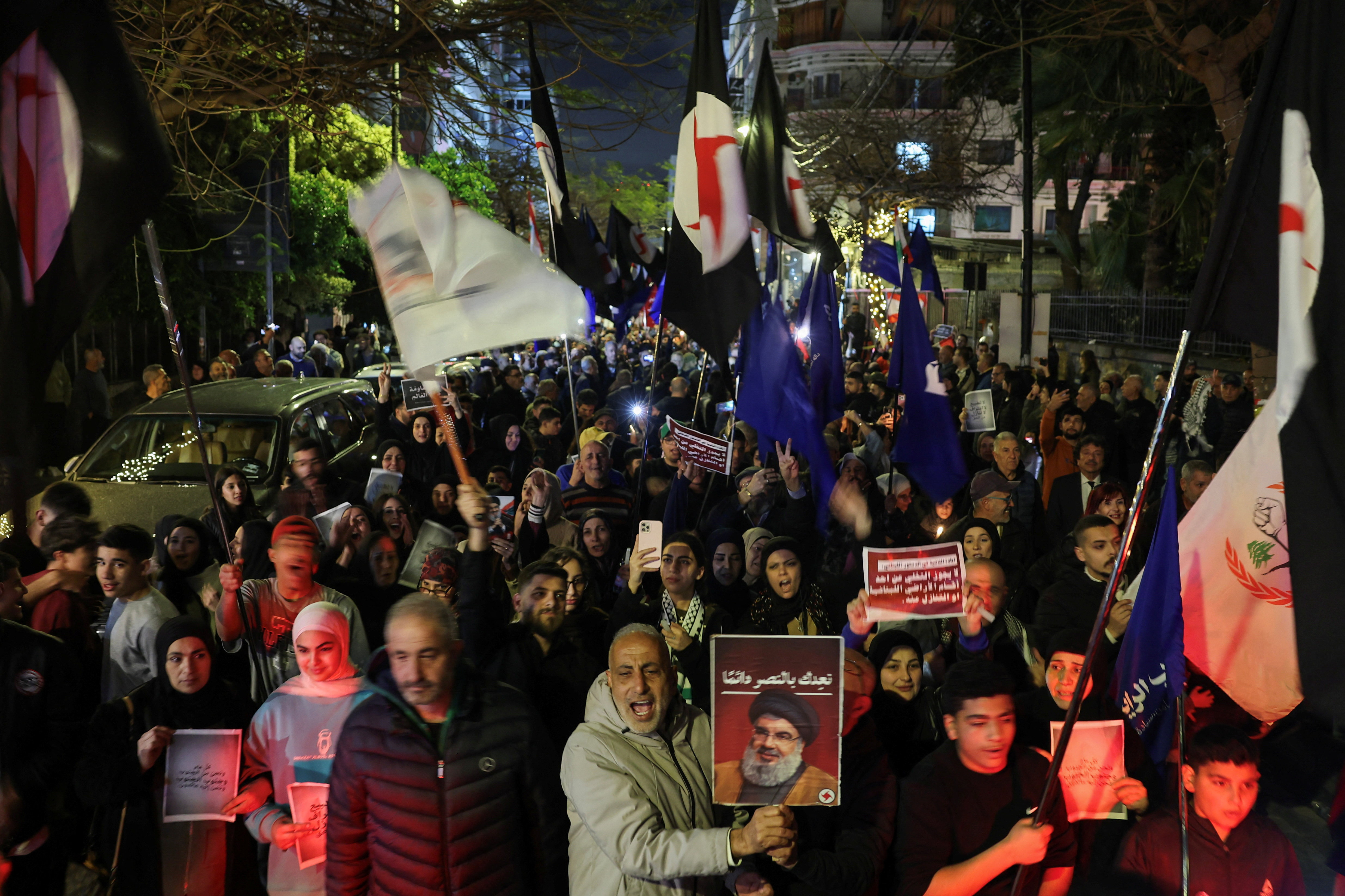 Demonstration in support of Hezbollah and Iran, in Beirut