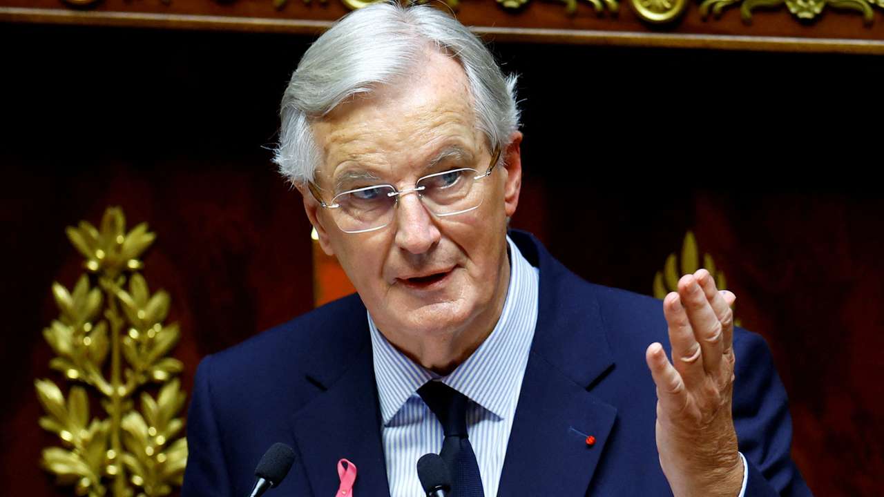 FILE PHOTO: French PM Barnier delivers his general policy speech in front of the parliament in Paris