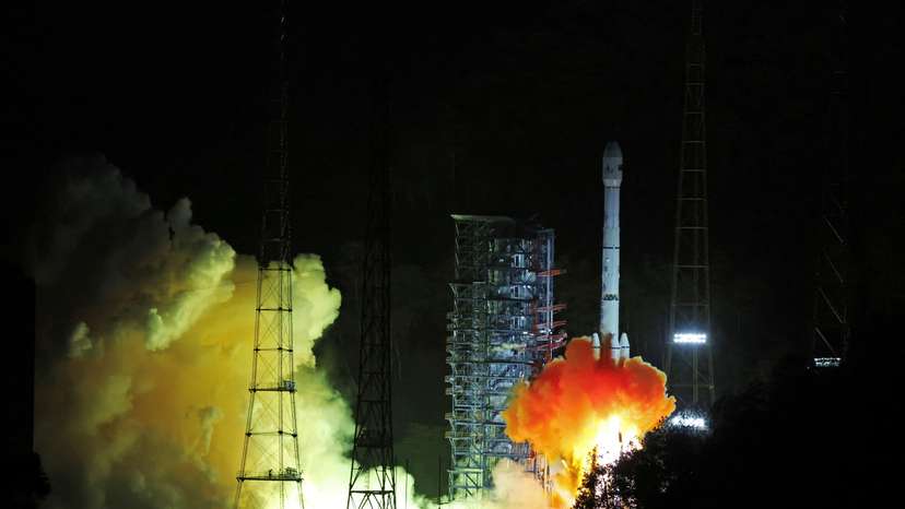 Long March-3B Y110 rocket carrying Tianwen-2 probe takes off from the Xichang Satellite Launch Center in Sichuan
