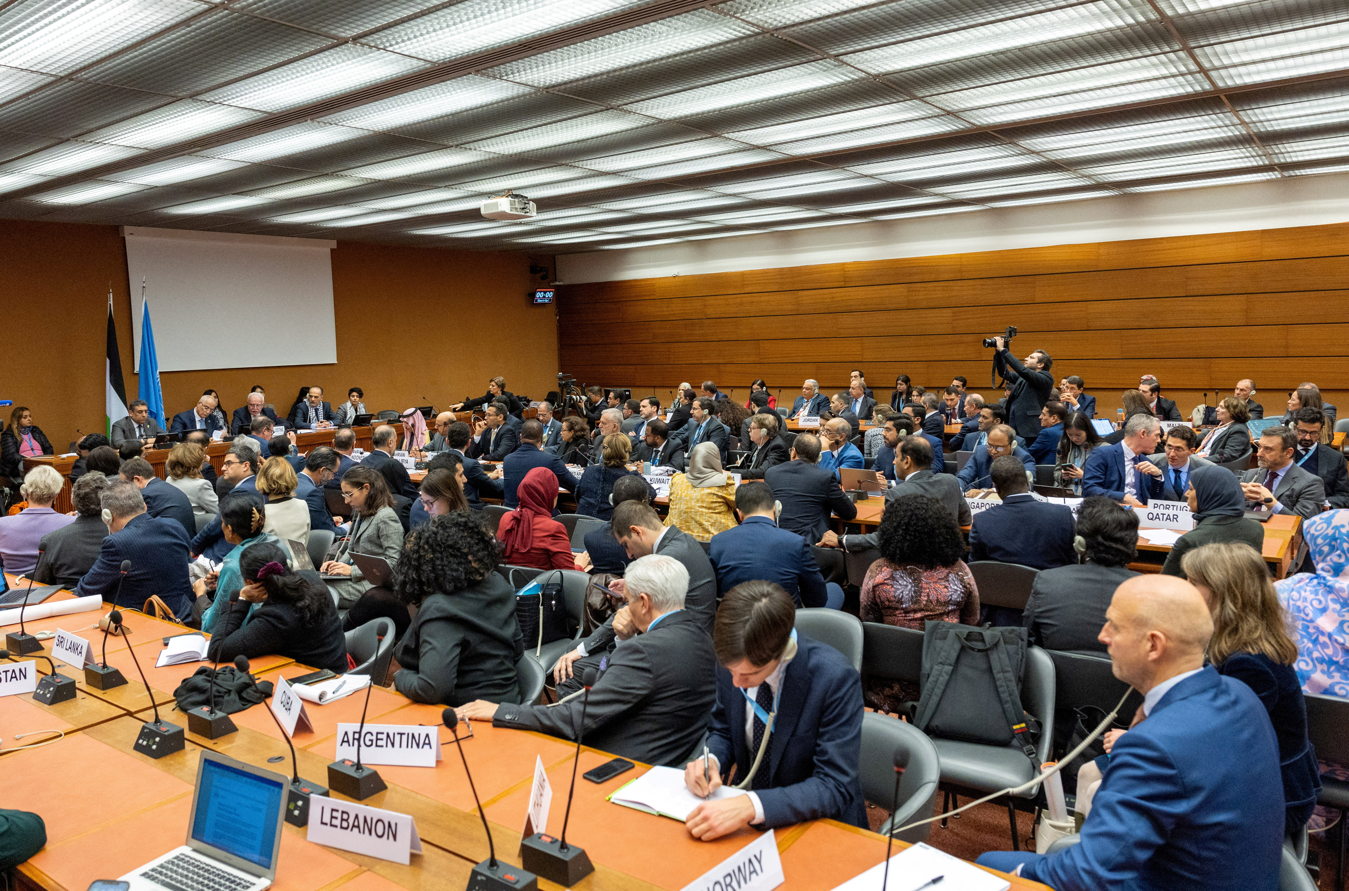 FILE PHOTO: FM of the Palestinian National Authority Al-Maliki addresses a side event in Geneva