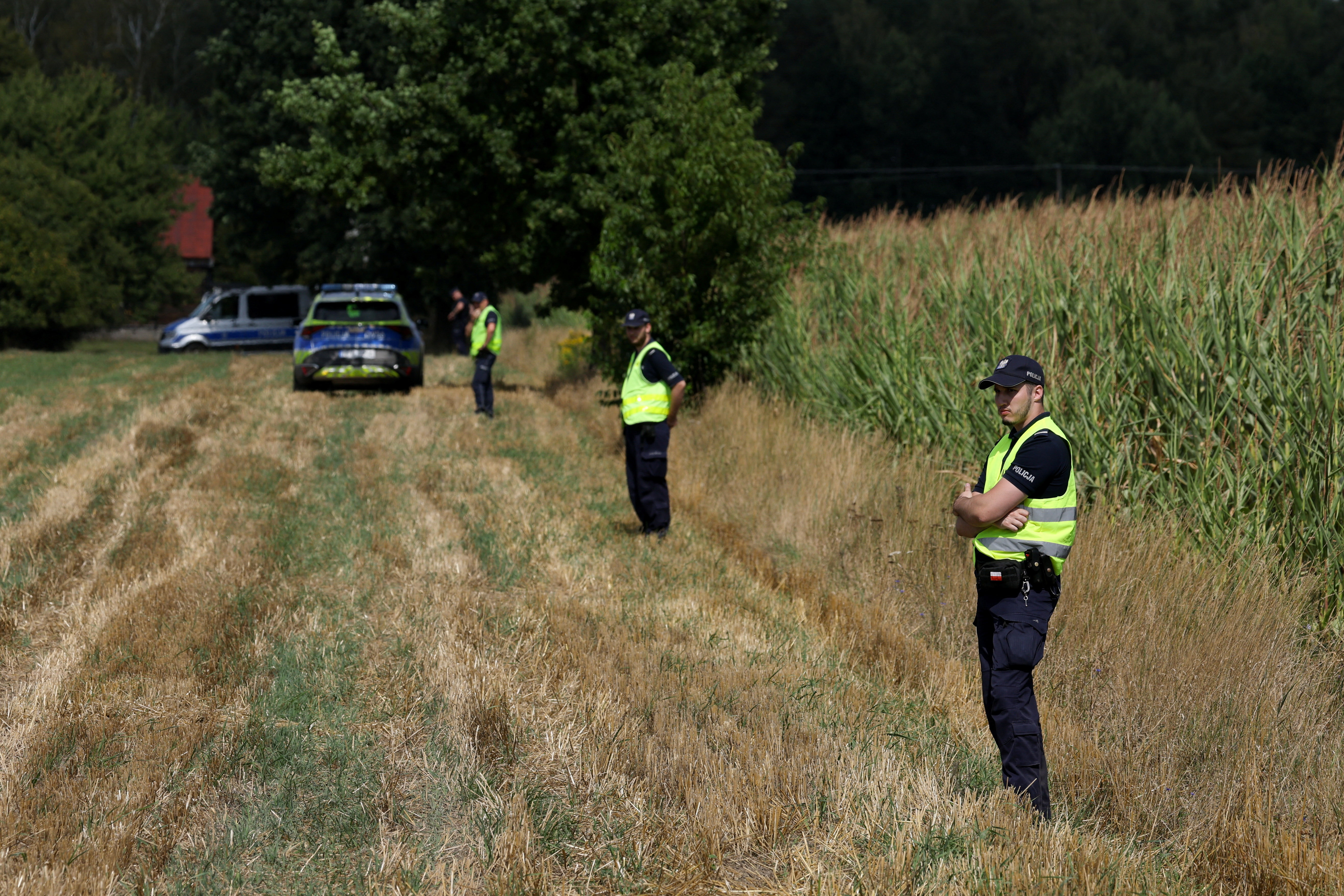 An unidentified object fell and exploded in a cornfield overnight in eastern Poland