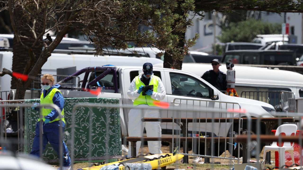 Aftermath of shooting incident at Bondi Beach in Sydney