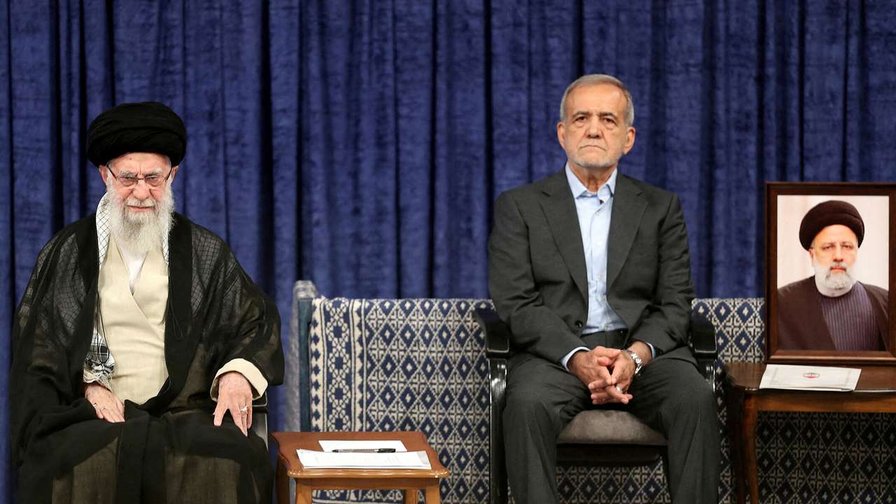 FILE PHOTO: Endorsement and presentation ceremony for Iran's newly-elected president Pezeshkian, in Tehran