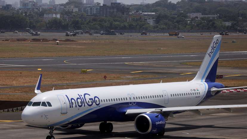 FILE PHOTO: An IndiGo airlines passenger aircraft taxis on the tarmac at Chhatrapati Shivaji International airport in Mumbai
