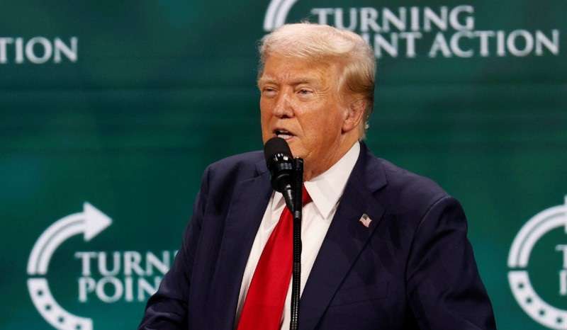 Republican presidential nominee and former U.S. President Donald Trump attends The Believers Summit 2024 in West Palm Beach