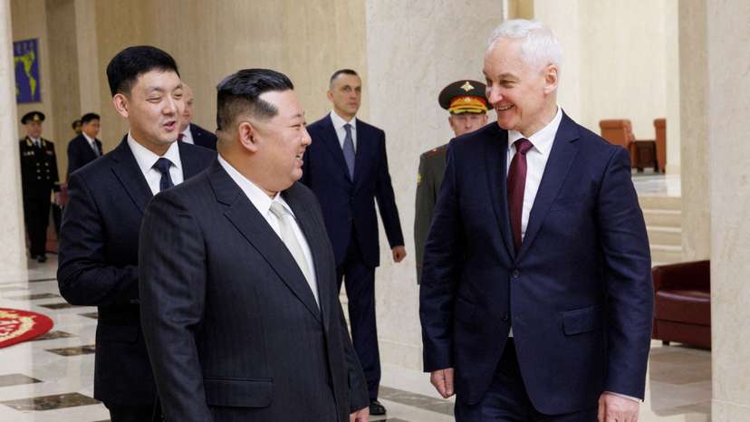 Russian Defence Minister Andrei Belousov meets with North Korean leader Kim Jong Un in Pyongyang