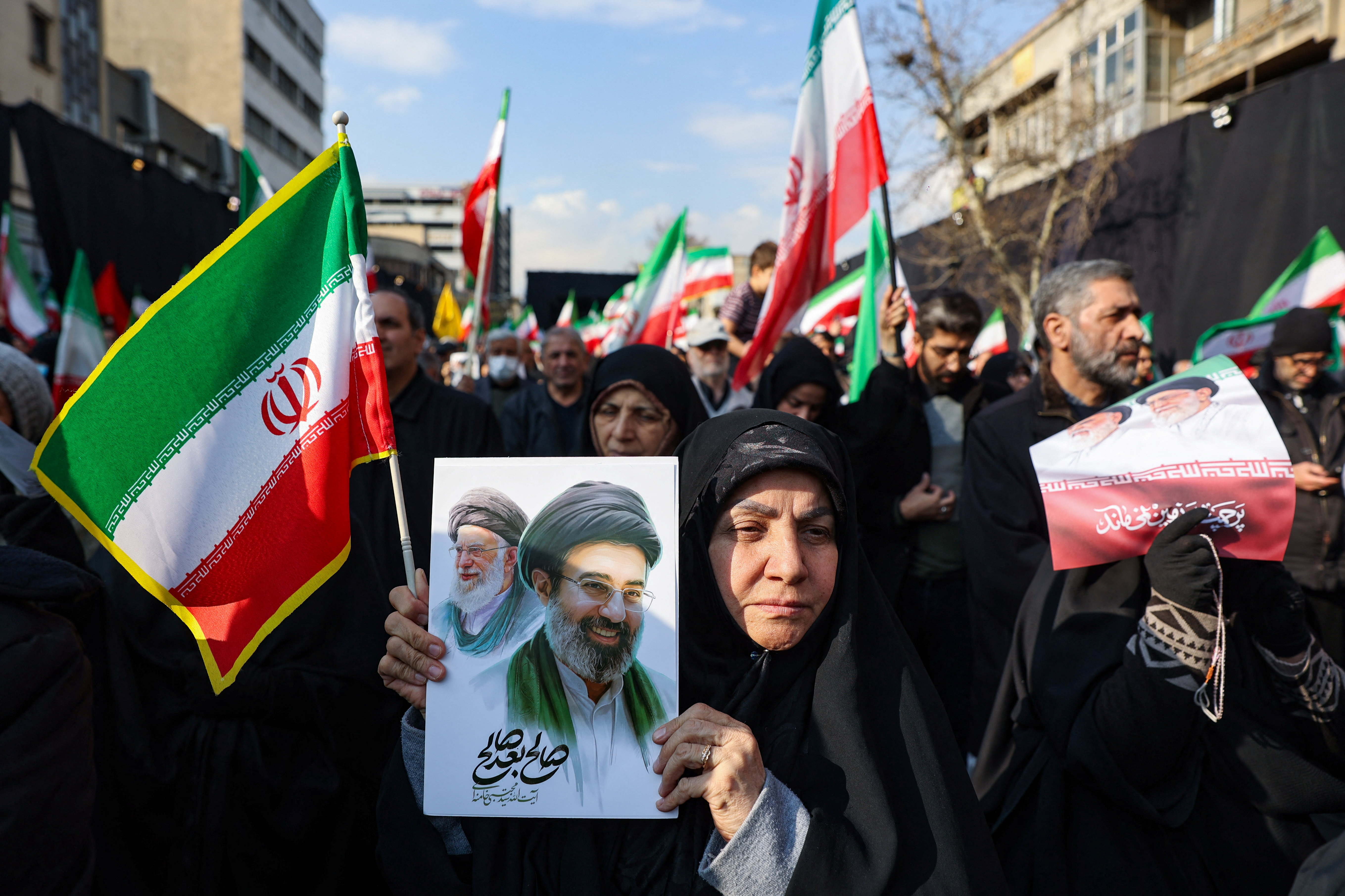 People gather in support of Iran's new supreme leader Mojtaba Khamenei, in Tehran