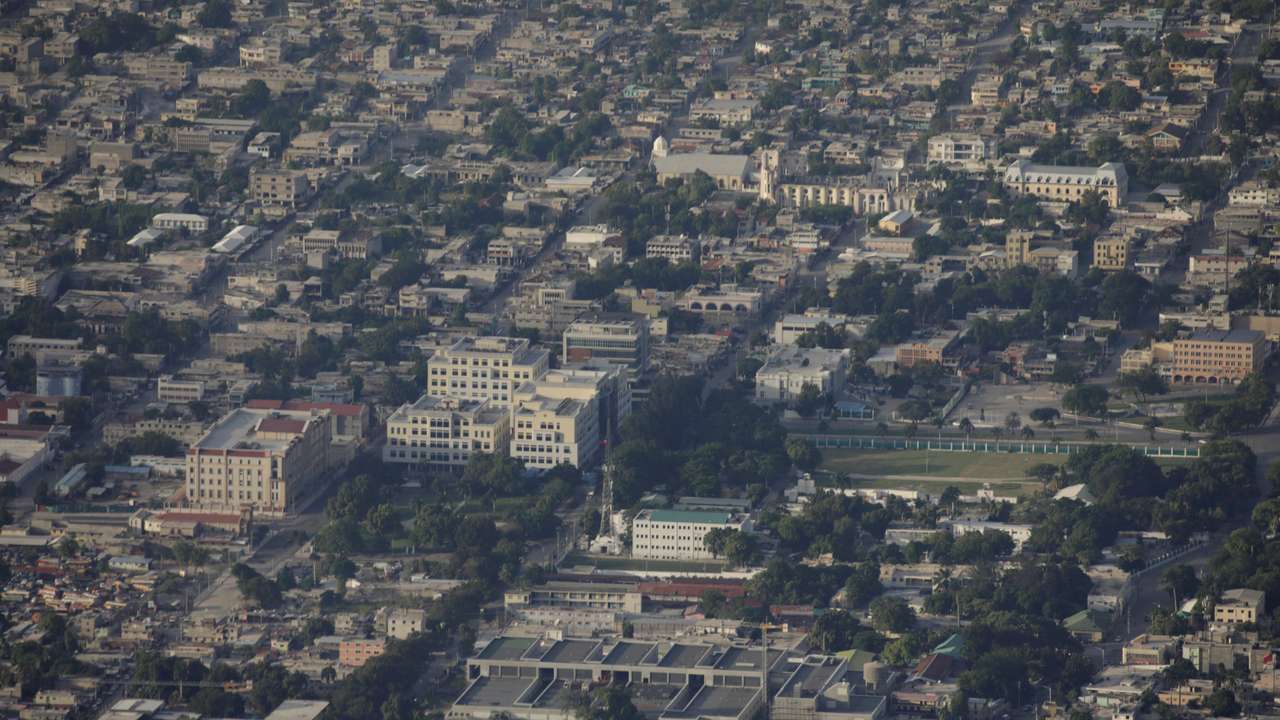 A general view of buildings in Port-au-Prince, is seen from the outskirts of Port-au-Prince