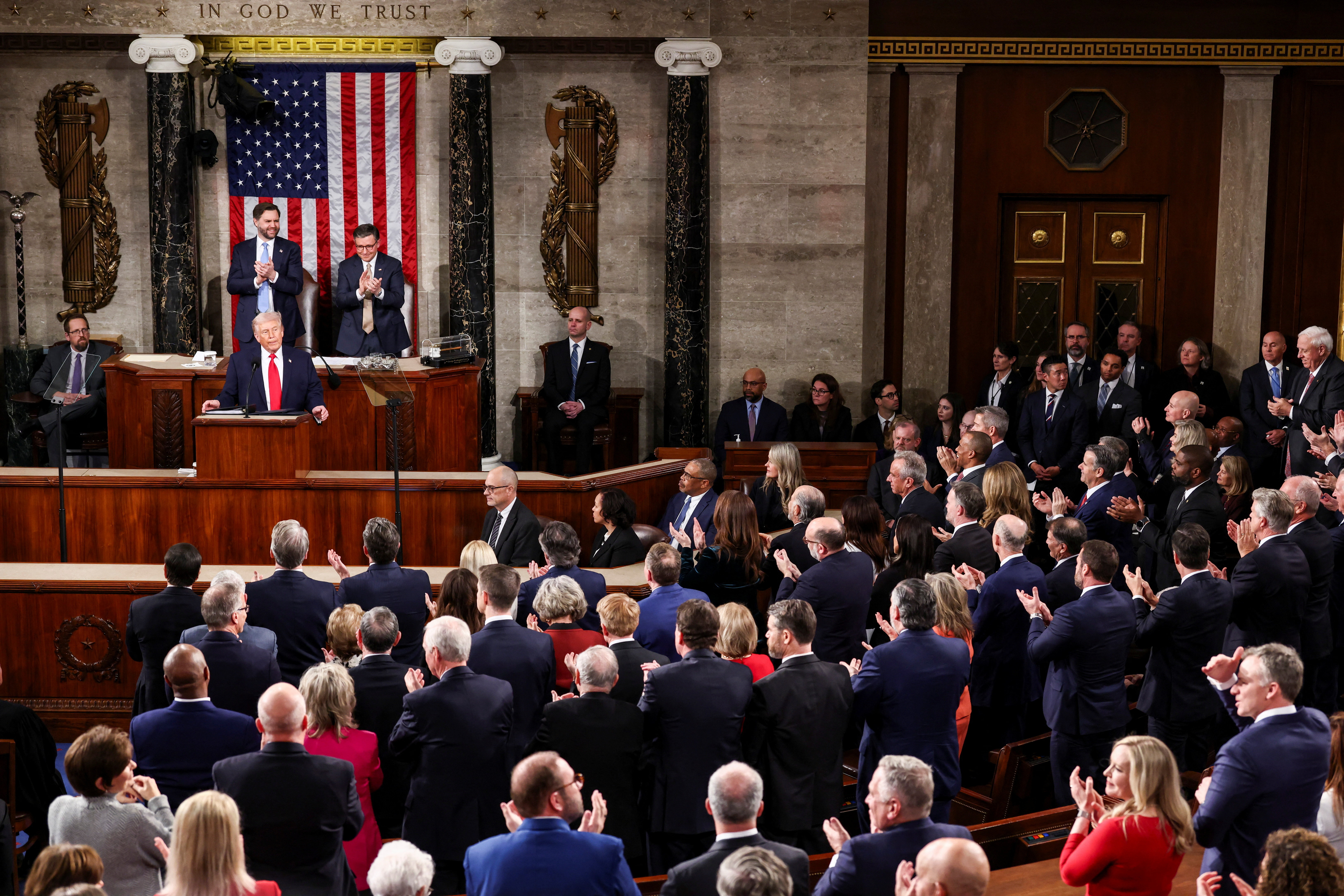 U.S. President Donald Trump delivers the State of the Union address at the U.S. Capitol in Washington D.C.
