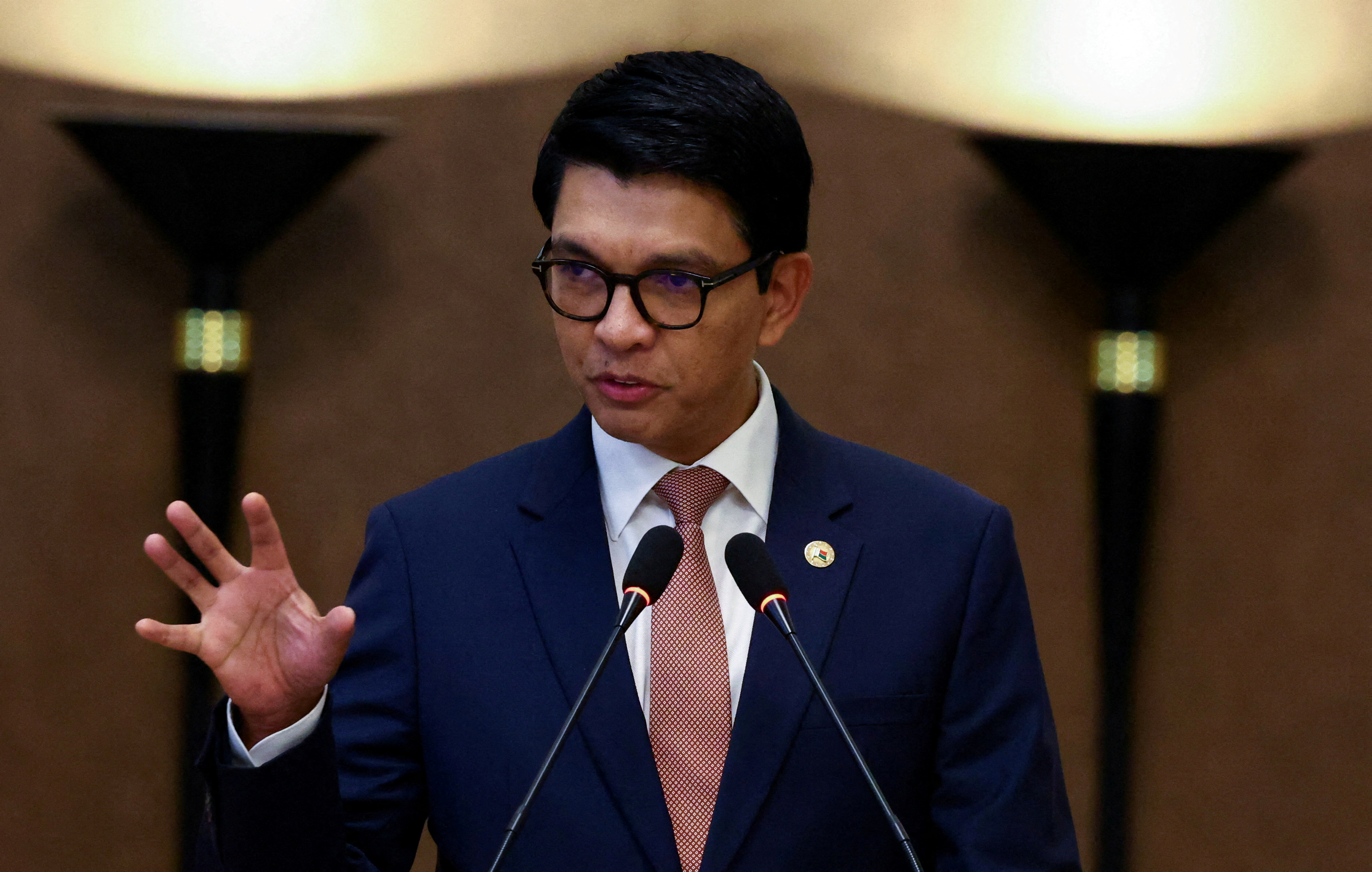 FILE PHOTO: Madagascar's President Rajoelina names military general Zafisambo as new Prime Minister