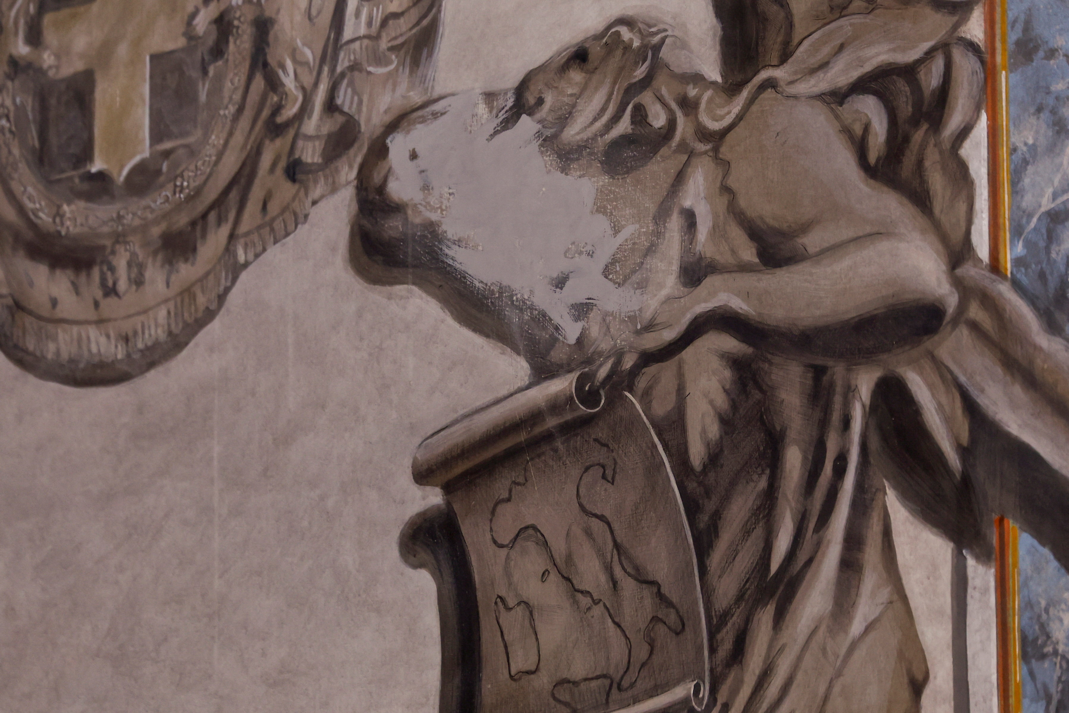 Apparent likeness of Italian Prime Minister Giorgia Meloni on an angel fresco painting is covered in Rome
