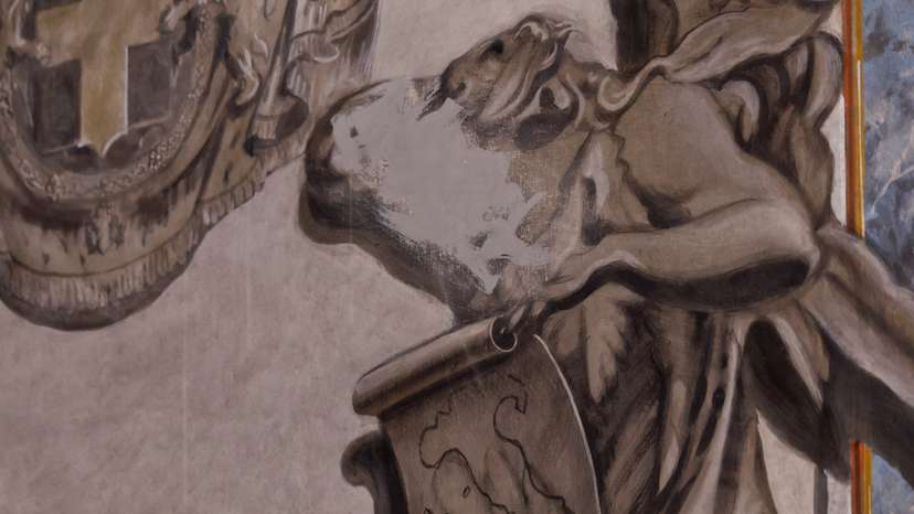 Apparent likeness of Italian Prime Minister Giorgia Meloni on an angel fresco painting is covered in Rome